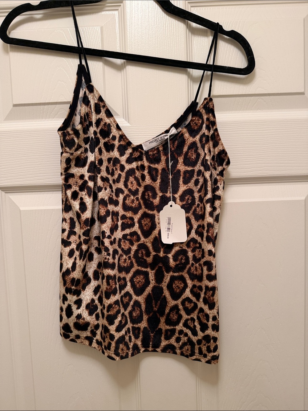NWT Leopard Print Satin Cami Top - Animal Print Brown xs